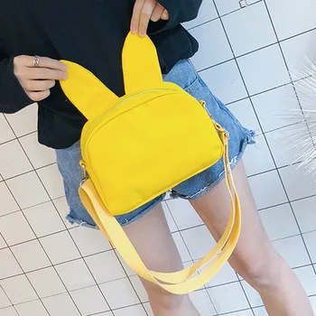 Cartoon Japanese style Lovely Rabbit Ear Small change Canvas Slant Single Shoulder Zipper Solid soft Casual occasion girl Bag
Cartoon Japanese style Lovely Rabbit Ear Small change Canvas Slant Single Shoulder Zipper Solid soft Casual occasion girl Bag