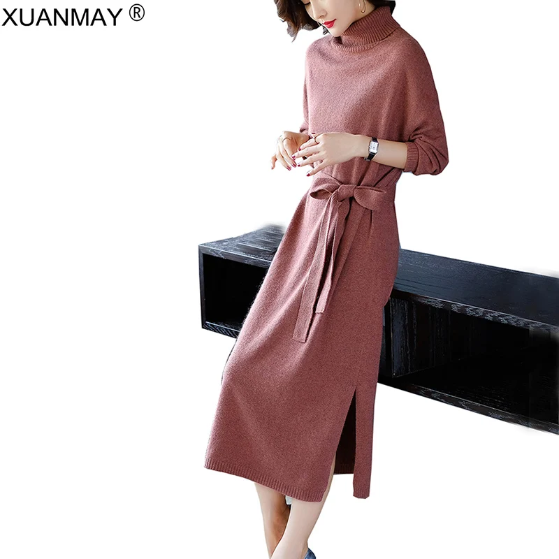 2019 Spring women's Long style Sweater More than knee length Sweater dress elegant High collar Long sleeve Pullover Sweater
2019 Spring women's Long style Sweater More than knee length Sweater dress elegant High collar Long sleeve Pullover Sweater