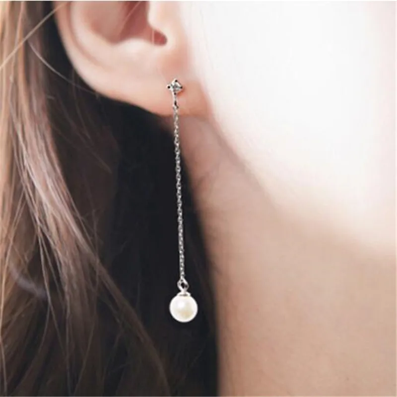 LULU-PIG New 925 pure silver long tassel pearl earring pendant Korean fashion EH062
LULU-PIG New 925 pure silver long tassel pearl earring pendant Korean fashion EH062