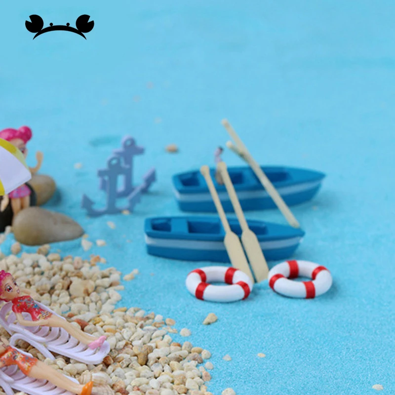 DIY Artificial Boat Swim Ring Miniature Fairy Garden Home Decoration Mini Craft Micro Landscaping Decor Accessories Toy Gift |