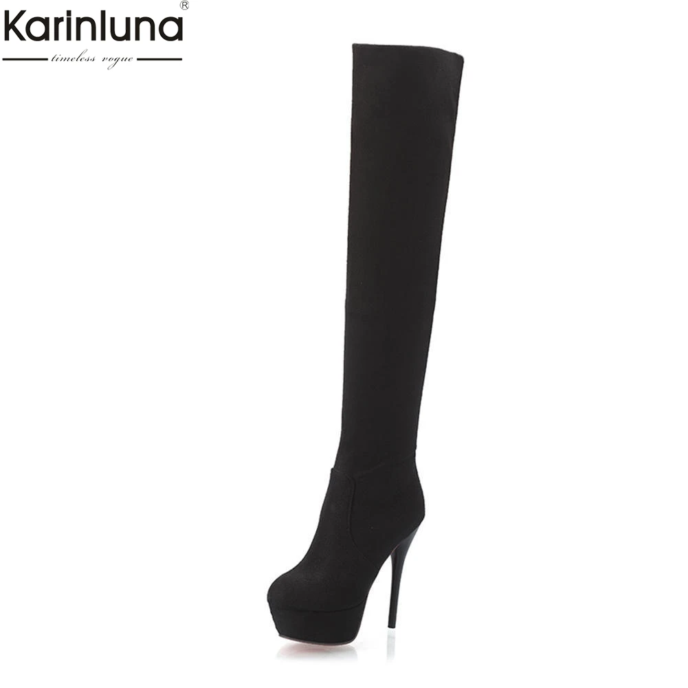 Karinluna new arrivals dropship big size 34-43 sexy High Heels over the knee boots woman shoes platform shoes woman boots
Karinluna new arrivals dropship big size 34-43 sexy High Heels over the knee boots woman shoes platform shoes woman boots