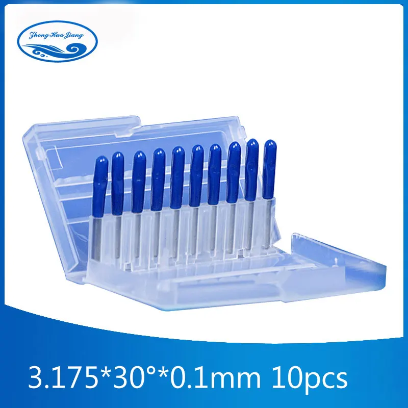 10pcs milling cutter 3.175MM Shank, 30 Angle, 0.1MM Tip, V Shaped Flat Bottom Cutters Engraving Bits Carbide Router Bit
10pcs milling cutter 3.175MM Shank, 30 Angle, 0.1MM Tip, V Shaped Flat Bottom Cutters Engraving Bits Carbide Router Bit