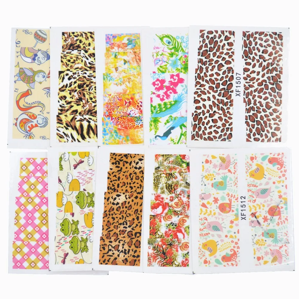 

50 Sheets Mixed Styles Watermark Leopard Animal Etc Stickers Nail Art Water Transfer Tips Decals Beauty Temporary Tattoos Tools