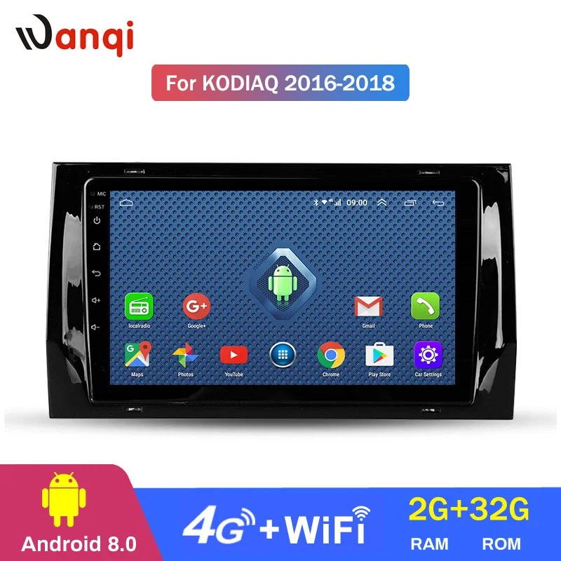 Flash Deal android 8.0  2+32G   2.5D 9 inch touch screen 4G wifi  For Skoda Kodiaq 2016 2017 2018 car dvd  gps navigation system 2