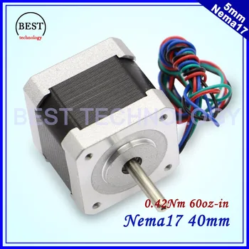 Free shipping NEMA17 42x40mm 1.7A 4-lead 0.42N.m stepper motor 1.8deg 60Oz-in for 3D printer For CNC router machine
Free shipping NEMA17 42x40mm 1.7A 4-lead 0.42N.m stepper motor 1.8deg 60Oz-in for 3D printer For CNC router machine