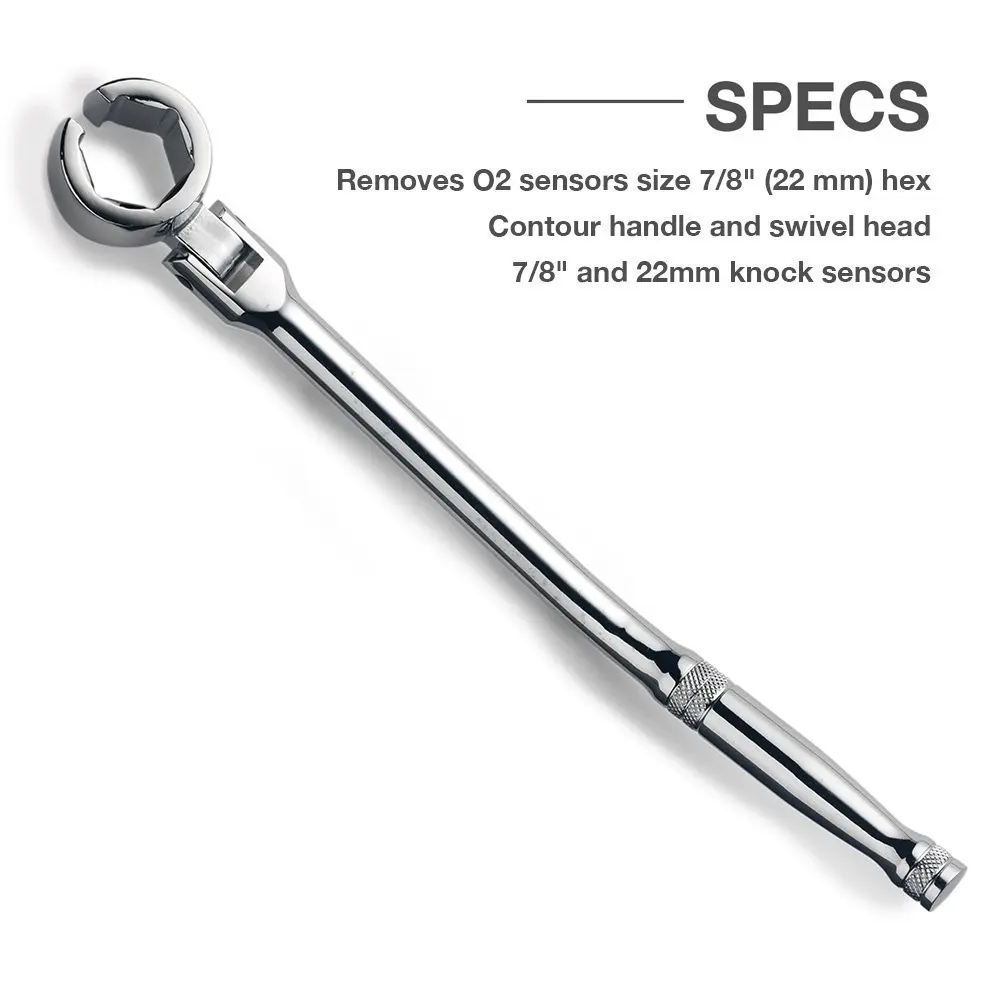 2016 New Oxygen Sensor Wrench with Contour Handle and Flexible Head, Cr-V | 7/8 Inch
2016 New Oxygen Sensor Wrench with Contour Handle and Flexible Head, Cr-V | 7/8 Inch