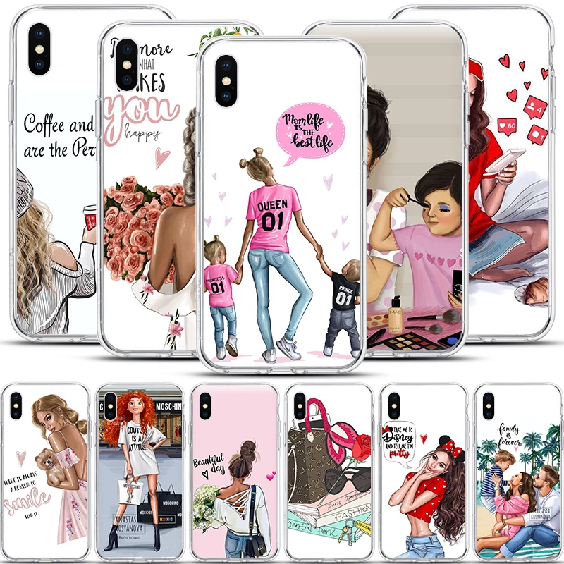 Fashion best mom girl kids Family phone Case for iphone 11 11Pro XS Max X XR SOFT TPU silicone cases for 8 7 6s plus 5s se cover
Fashion best mom girl kids Family phone Case for iphone 11 11Pro XS Max X XR SOFT TPU silicone cases for 8 7 6s plus 5s se cover