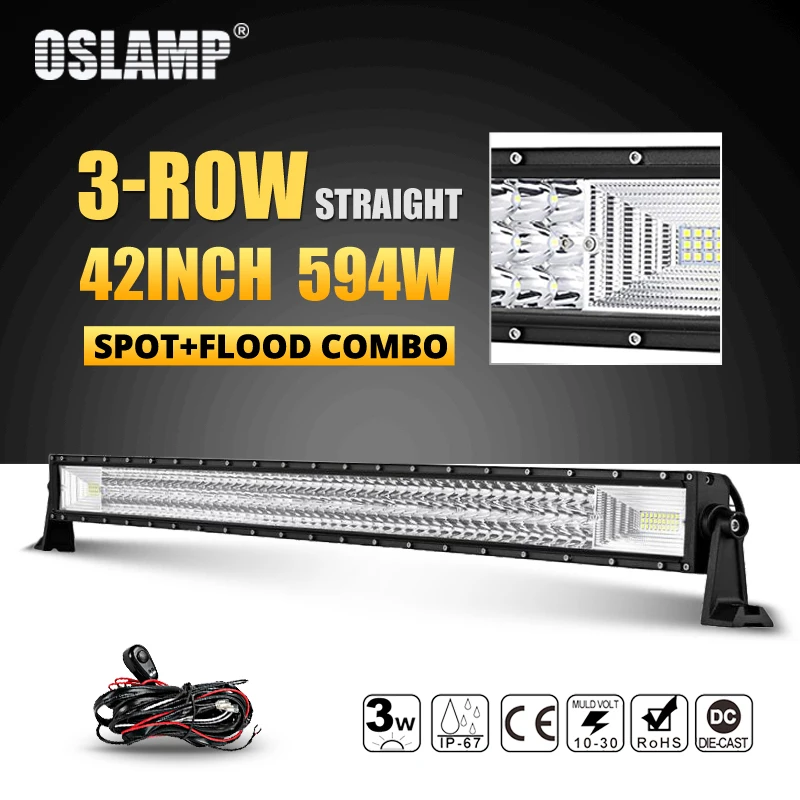 Oslamp 42inch 594W Tri-row LED Offroad Light Bar Led Work Light Combo Beam DC12v 24v Truck SUV 4WD 4x4 Offroad Led Bar Lights
Oslamp 42inch 594W Tri-row LED Offroad Light Bar Led Work Light Combo Beam DC12v 24v Truck SUV 4WD 4x4 Offroad Led Bar Lights