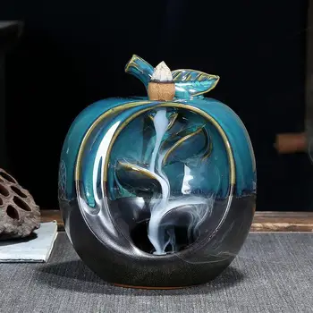 Apple Backflow Incense Burner Ceramic Censer Smoke Waterfall Incense Holder Lotus Smell Aromatic Home Office Incense Crafts
Apple Backflow Incense Burner Ceramic Censer Smoke Waterfall Incense Holder Lotus Smell Aromatic Home Office Incense Crafts
