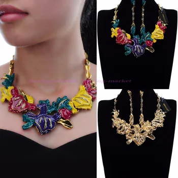 Womens Gold Charm Flower Chain Bib Statement Choker Collar Necklace Earrings Set
Womens Gold Charm Flower Chain Bib Statement Choker Collar Necklace Earrings Set
