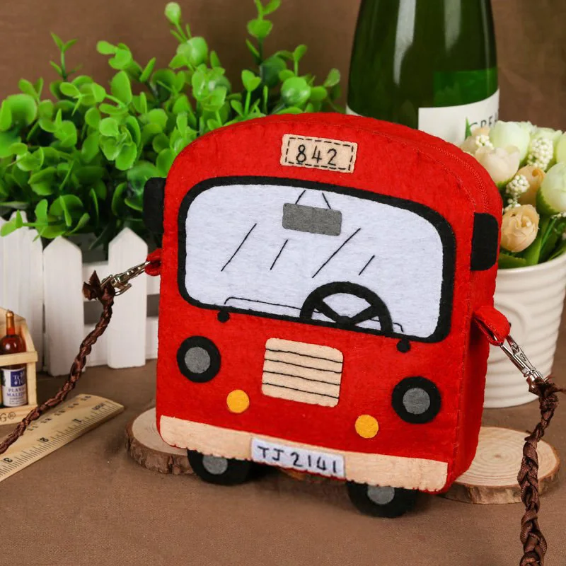 Lovely Bus Felt Women Small Satchel Coin Purse Credit Card Holder Small Storage Bag Felt DIY Material Package Simple Sewing Art
Lovely Bus Felt Women Small Satchel Coin Purse Credit Card Holder Small Storage Bag Felt DIY Material Package Simple Sewing Art