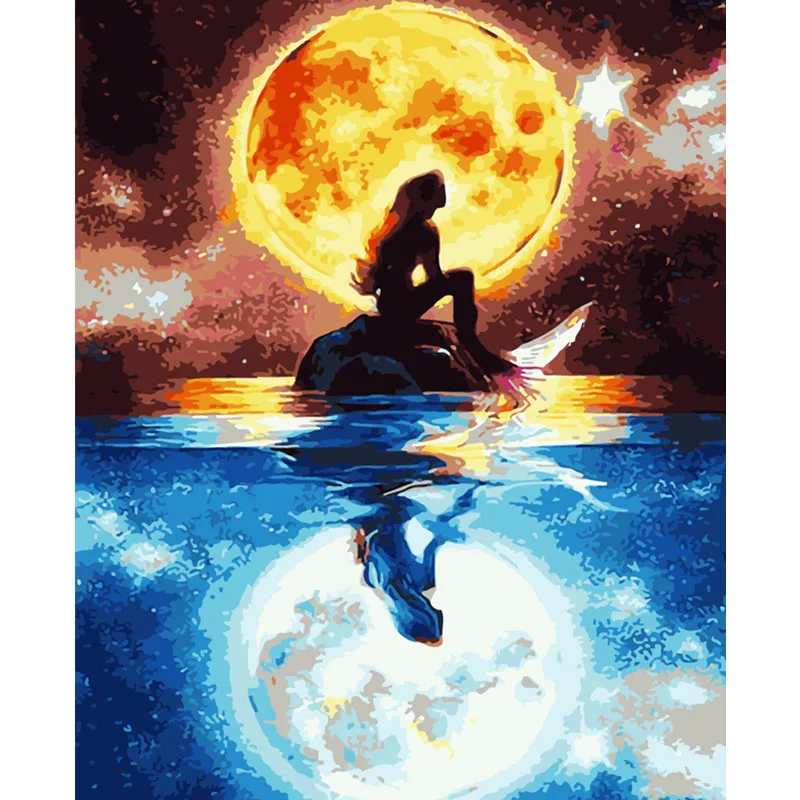 Painting By Numbers DIY Dropshipping 40x50 50x65cm Mermaid under the moonlight Figure Canvas Wedding Decoration Art picture Gift
Painting By Numbers DIY Dropshipping 40x50 50x65cm Mermaid under the moonlight Figure Canvas Wedding Decoration Art picture Gift