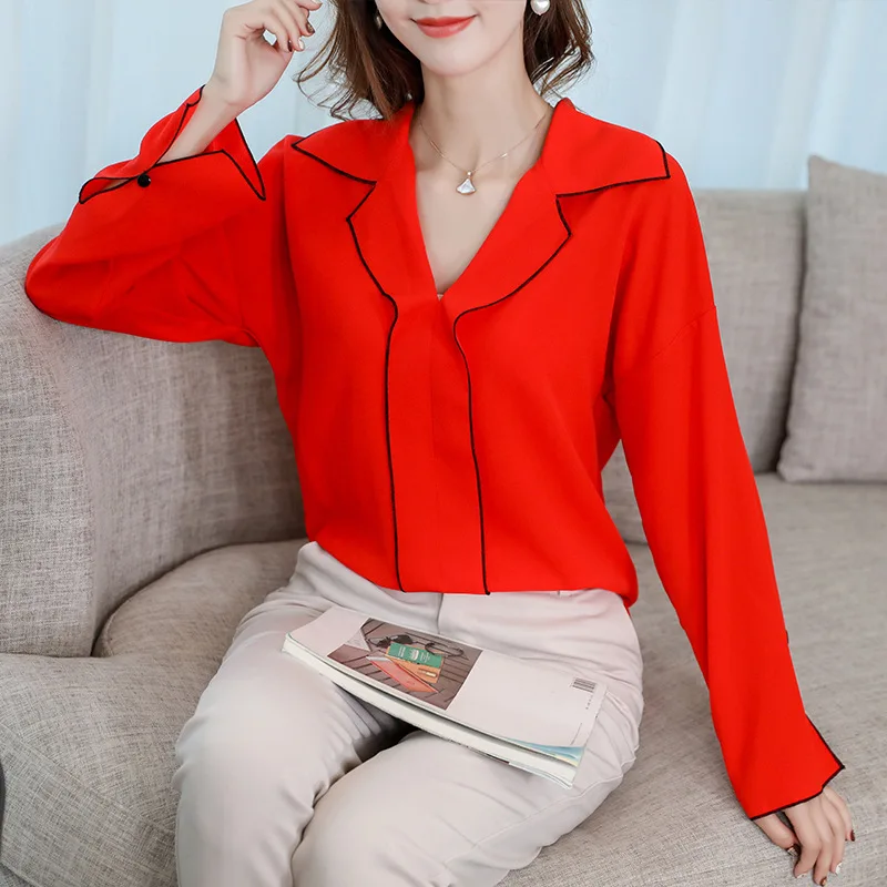 Spring Summer Chiffon Shirt Women Korean Slim Thin Fashion Bottoming Blouse Office Ladies Long Sleeve Casual Top Clothes H9067
Spring Summer Chiffon Shirt Women Korean Slim Thin Fashion Bottoming Blouse Office Ladies Long Sleeve Casual Top Clothes H9067