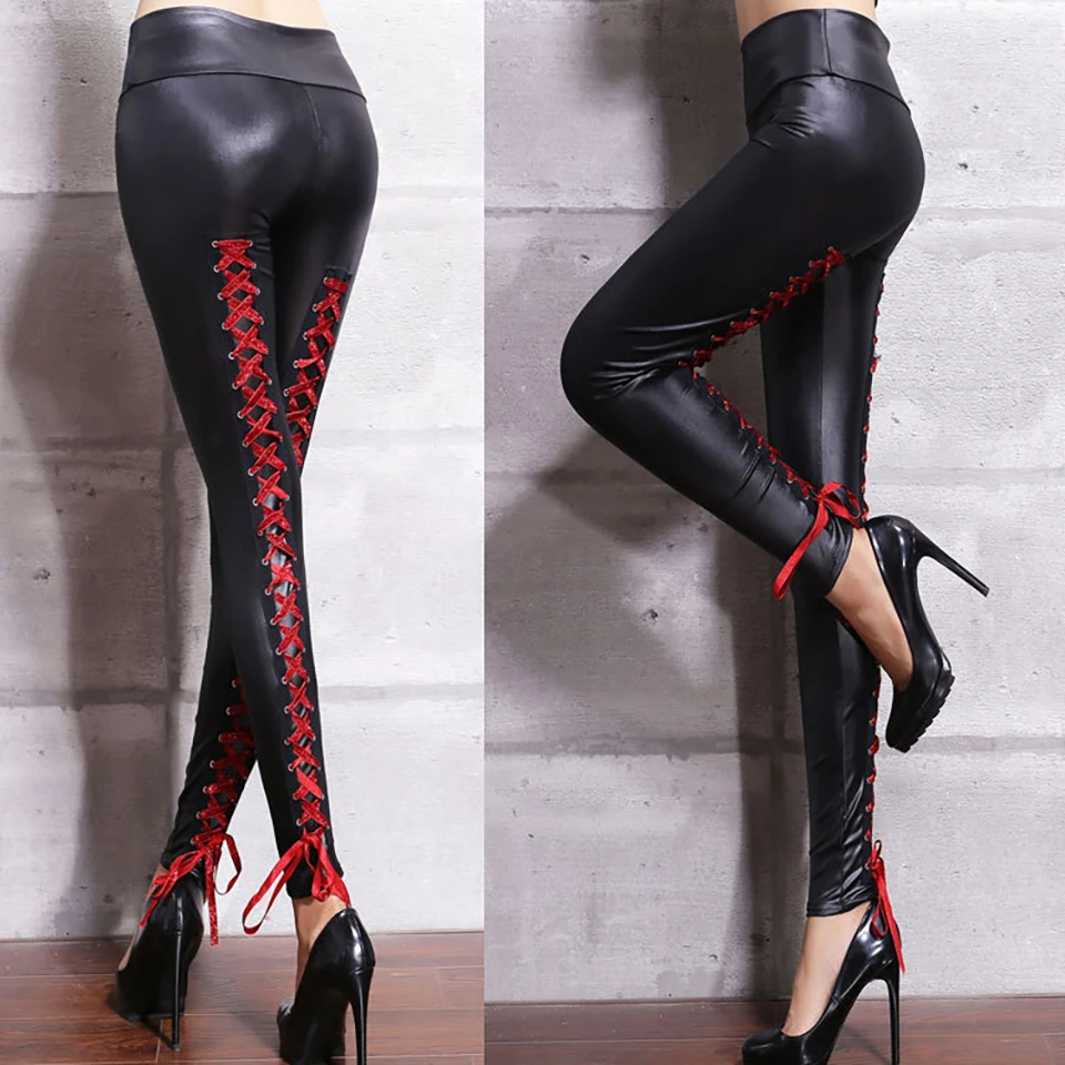 Free Shipping Sexy Women Faux Leather Skinny Pencil Pants High Waist Spliced Lace Up Full Length Trousers Elastic PU Slacks
Free Shipping Sexy Women Faux Leather Skinny Pencil Pants High Waist Spliced Lace Up Full Length Trousers Elastic PU Slacks