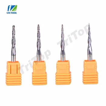 4pcs/lot D4 R0.25/0.5/0.75/1.0*20.5*50L HRC55 Tungsten solid carbide Coated Tapered Taper Ball Nose End Mill cone type
4pcs/lot D4 R0.25/0.5/0.75/1.0*20.5*50L HRC55 Tungsten solid carbide Coated Tapered Taper Ball Nose End Mill cone type