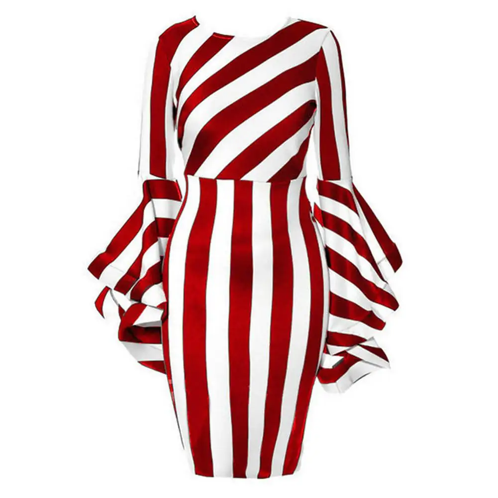 Women's Vertical Diagonal Striped Stitching Flounce Long Horn Sleeve Round Neck Midi Waist Casual Plus Size Elegant Dress 6XL
Women's Vertical Diagonal Striped Stitching Flounce Long Horn Sleeve Round Neck Midi Waist Casual Plus Size Elegant Dress 6XL
