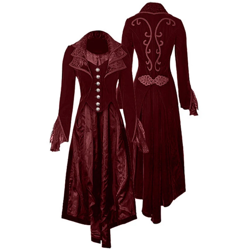 Retro Victorian Renaissance Women's Steampunk Tailcoat Gothic Long Coat Gothic Medieval Coat Jacket Medieval Costumes Clothes
Retro Victorian Renaissance Women's Steampunk Tailcoat Gothic Long Coat Gothic Medieval Coat Jacket Medieval Costumes Clothes