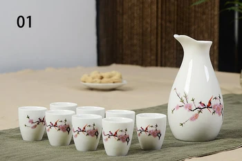 Japanese sake set, including 1pcs jug 6pcs liqueur cups,Ceramic wine set wine cup goblet of Wine home jug white glass suite
Japanese sake set, including 1pcs jug 6pcs liqueur cups,Ceramic wine set wine cup goblet of Wine home jug white glass suite
