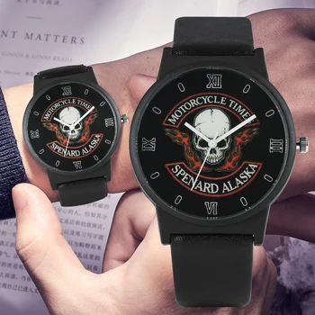 Men's Watch Skull Exquisite Quartz Analog Wristwatch Fashion Black Leather Quartz Watch for Male Classic Skull Pattern Watches
Men's Watch Skull Exquisite Quartz Analog Wristwatch Fashion Black Leather Quartz Watch for Male Classic Skull Pattern Watches