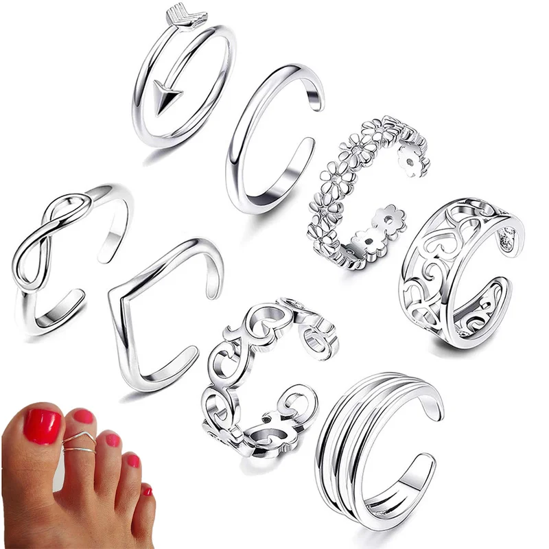 8pieces Summer Beach Vacation Knuckle Foot Ring Open Toe Rings Set for Women Girls Finger Ring Adjustable Jewellery Wholesale
8pieces Summer Beach Vacation Knuckle Foot Ring Open Toe Rings Set for Women Girls Finger Ring Adjustable Jewellery Wholesale