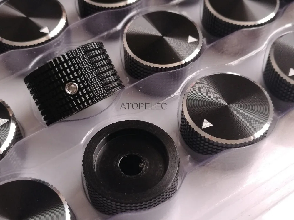 1pc 25mm*15mm Solid Aluminum Potentiometer Volume Knob Hexagon Screw Adjustment 6mm 6.4mm Hole Black
1pc 25mm*15mm Solid Aluminum Potentiometer Volume Knob Hexagon Screw Adjustment 6mm 6.4mm Hole Black