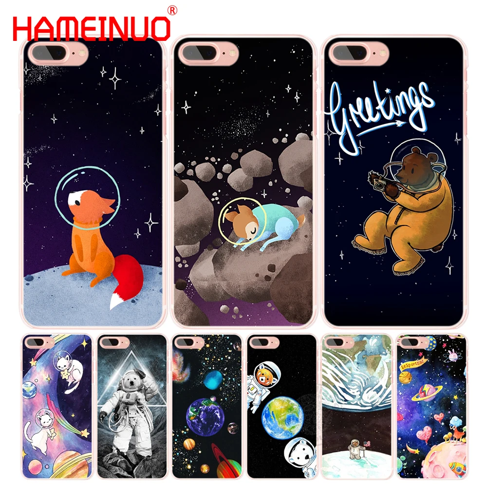 HAMEINUO чехол для сотового телефона с изображением космоса и Луны iphone 6 4 4s 5 SE 5c 6s 7 8 X