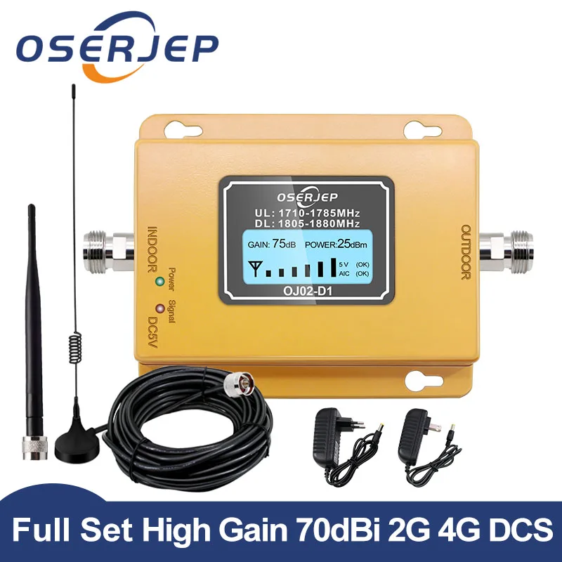 Band 3 4G LTE DCS 1800 Cellular Signal Amplifier 70dB Gain LCD Display GSM Signal Repeater 4G LTE Cellphone Signal Booster Set
Band 3 4G LTE DCS 1800 Cellular Signal Amplifier 70dB Gain LCD Display GSM Signal Repeater 4G LTE Cellphone Signal Booster Set