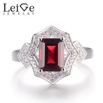LeiGe Jewelry Natural Red Garnet Rings Wedding Rings January Birthstone Emerald Cut Ring 925 Sterling Silver Gifts for Women
LeiGe Jewelry Natural Red Garnet Rings Wedding Rings January Birthstone Emerald Cut Ring 925 Sterling Silver Gifts for Women