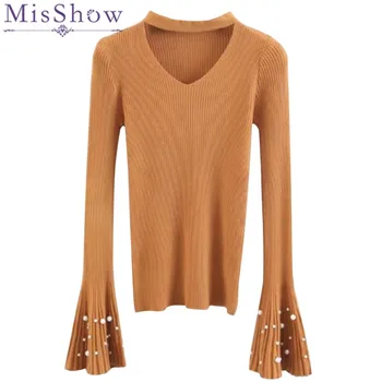 MisShow Autumn Winter Slim Sweaters Sexy V Neck Long Sleeve Pearl Beading Top Thin Knitted Solid Pullover Casual Sweater
MisShow Autumn Winter Slim Sweaters Sexy V Neck Long Sleeve Pearl Beading Top Thin Knitted Solid Pullover Casual Sweater