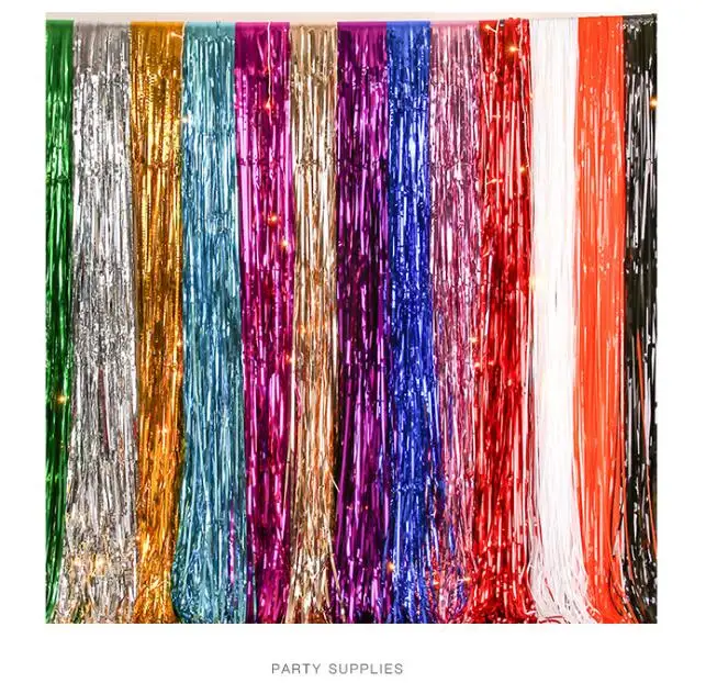 2.5m Gold Silver Metallic Foil Tinsel Fringe Curtain Birthday Party Decoration Wedding Photography Backdrop Curtain Photo Props
2.5m Gold Silver Metallic Foil Tinsel Fringe Curtain Birthday Party Decoration Wedding Photography Backdrop Curtain Photo Props