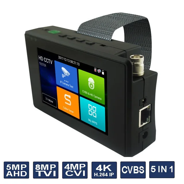 4 дюймовый наручный HD тестер камеры видеонаблюдения H.265 4K IP 8MP TVI 4MP CVI 5MP AHD