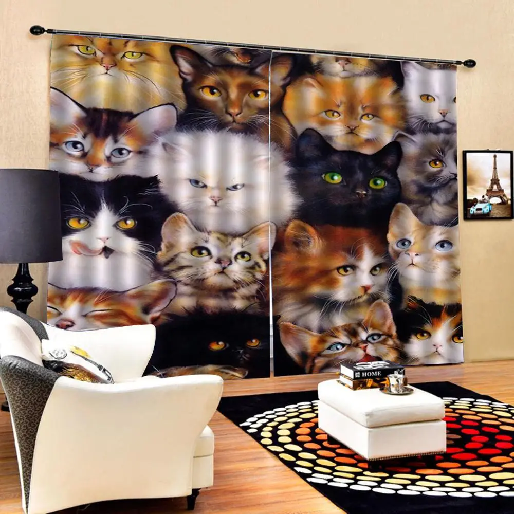 Cute Cat Animals Windows Curtains Thin for Living Room Bedroom Decorative Kitchen Curtains Drapes Treatments Customized Dropshi
Cute Cat Animals Windows Curtains Thin for Living Room Bedroom Decorative Kitchen Curtains Drapes Treatments Customized Dropshi