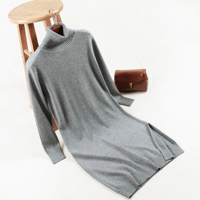 8 color female autumn/winter 2018 new dress high collar knitting leisure render long sleeved dress side open fork head dress
8 color female autumn/winter 2018 new dress high collar knitting leisure render long sleeved dress side open fork head dress