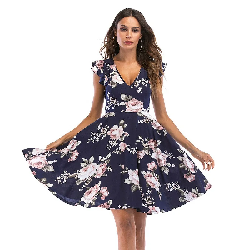 plus size summer dress xxl women vintage open back dress runway 2019 casual v-neck loose blue ladies dresses floral print A2249
plus size summer dress xxl women vintage open back dress runway 2019 casual v-neck loose blue ladies dresses floral print A2249