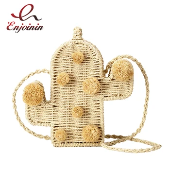Summer Straw Hair Ball Khaki Cute Cactus Fashion Stylish ladies Shoulder Bags Mini Messenger Bag Flap Vacation Small Bags Purse
Summer Straw Hair Ball Khaki Cute Cactus Fashion Stylish ladies Shoulder Bags Mini Messenger Bag Flap Vacation Small Bags Purse