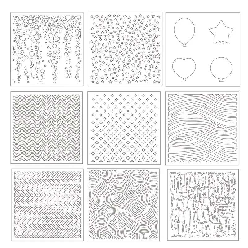 6*6 inch Multi Basic Plastic Stencils for DIY Scrapbooking Decorative Crafts Embossing Paper Cards Painting Sheet Templates New
6*6 inch Multi Basic Plastic Stencils for DIY Scrapbooking Decorative Crafts Embossing Paper Cards Painting Sheet Templates New
