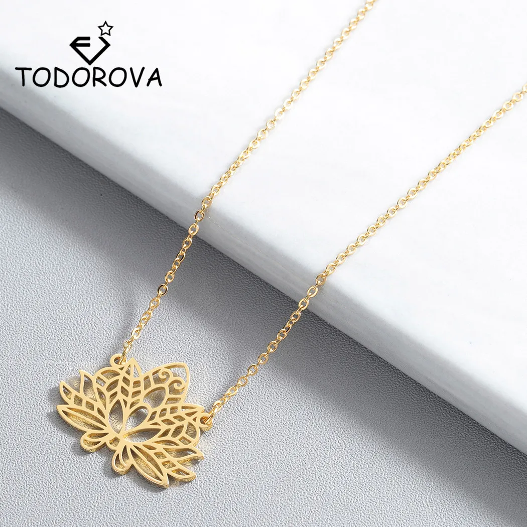 Todorova Hollow Lotus Flower OM Yoga Meditation Pendant Necklace for Women Jewelry Fashion Handmade Clavicle Chain Necklace Gift
Todorova Hollow Lotus Flower OM Yoga Meditation Pendant Necklace for Women Jewelry Fashion Handmade Clavicle Chain Necklace Gift