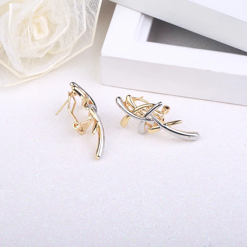 Silver/gold Color Metallic Earrings Statement Necklace*