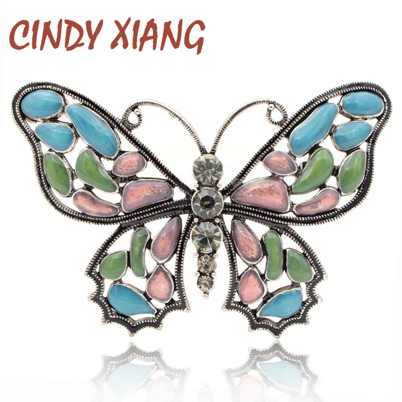 

CINDY XIANG Beautiful Enamel Butterfly Brooches for Women Vintage Insect Pins Brooch Winter Style Coat Dress Accessories Gift