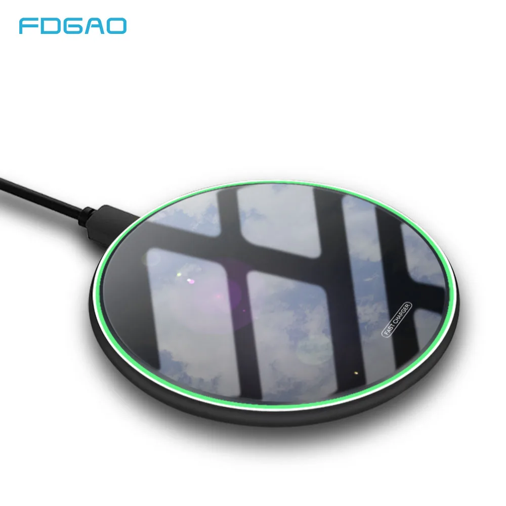 

FDGAO 15W Qi Wireless Charger For Samsung S9 S10 S8 iPhone X XS XR 8 for Xiaomi Mi 9 Huawei P30 Pro 10W USB C Fast Charging Pad