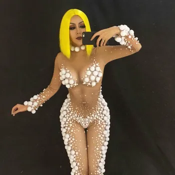 Sexy Small White Balls Women Jumpsuit Nightclub Party Bodysuit Stage Wear Singer Dancer DJ DS Cosutme Celebrate Birthday Clothed
Sexy Small White Balls Women Jumpsuit Nightclub Party Bodysuit Stage Wear Singer Dancer DJ DS Cosutme Celebrate Birthday Clothed