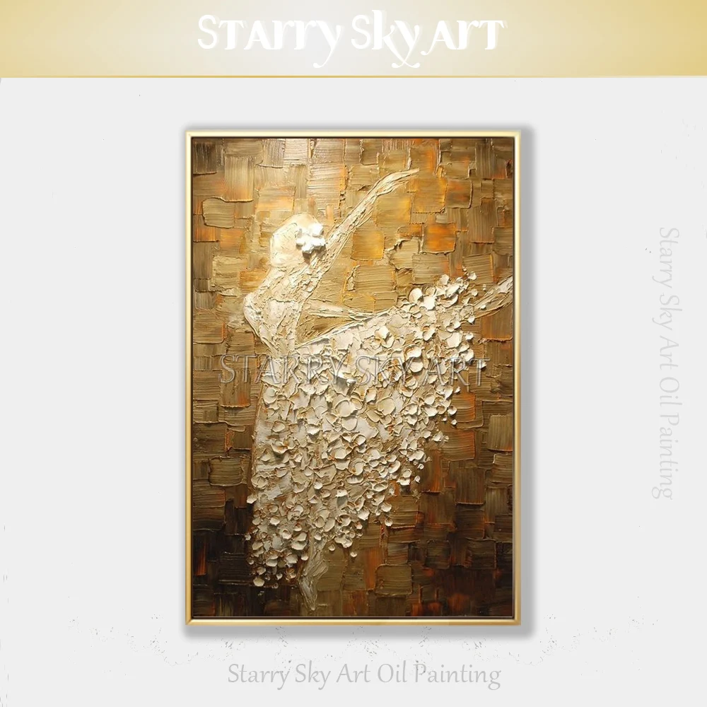 Artist Handmade High Quality Ballerina Figure Oil Painting on Canvas Large Canvas Textured Knife Ballet Dancer Acrylic Painting
Artist Handmade High Quality Ballerina Figure Oil Painting on Canvas Large Canvas Textured Knife Ballet Dancer Acrylic Painting