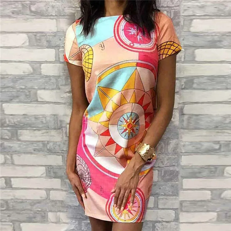 2019 New Summer Dress For Women Polyester Casual Mini Dress For Female Boho Short Sleeve O Neck Hip Dress Holiday Beach Wears
2019 New Summer Dress For Women Polyester Casual Mini Dress For Female Boho Short Sleeve O Neck Hip Dress Holiday Beach Wears