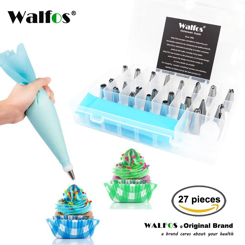 WALFOS 27pcs Silicone Icing Piping Cream Pastry Bag Stainless Steel Nozzle Pastry Tips Converter DIY Baking Decorating Tools
WALFOS 27pcs Silicone Icing Piping Cream Pastry Bag Stainless Steel Nozzle Pastry Tips Converter DIY Baking Decorating Tools