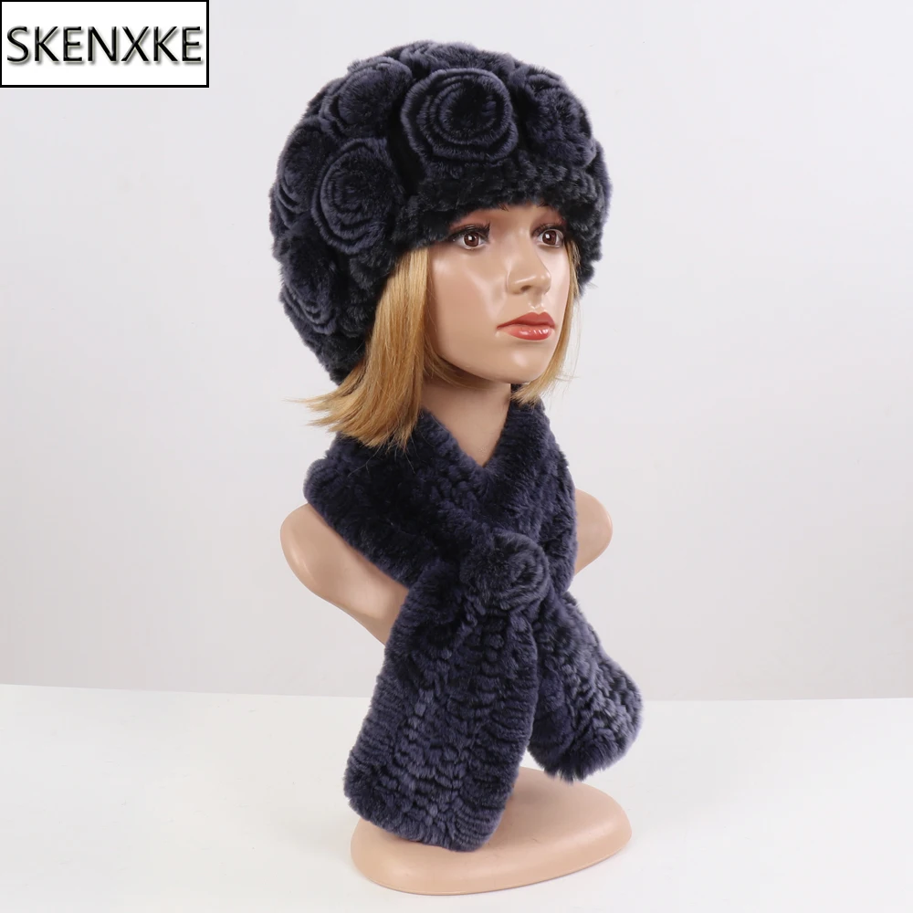 New Lady Floral Real Rex Rabbit Fur Hats Scarves Sets Winter Women Real Fur Scarf Hat Knit Good Elastic Natural Fur Muffler Hat
New Lady Floral Real Rex Rabbit Fur Hats Scarves Sets Winter Women Real Fur Scarf Hat Knit Good Elastic Natural Fur Muffler Hat