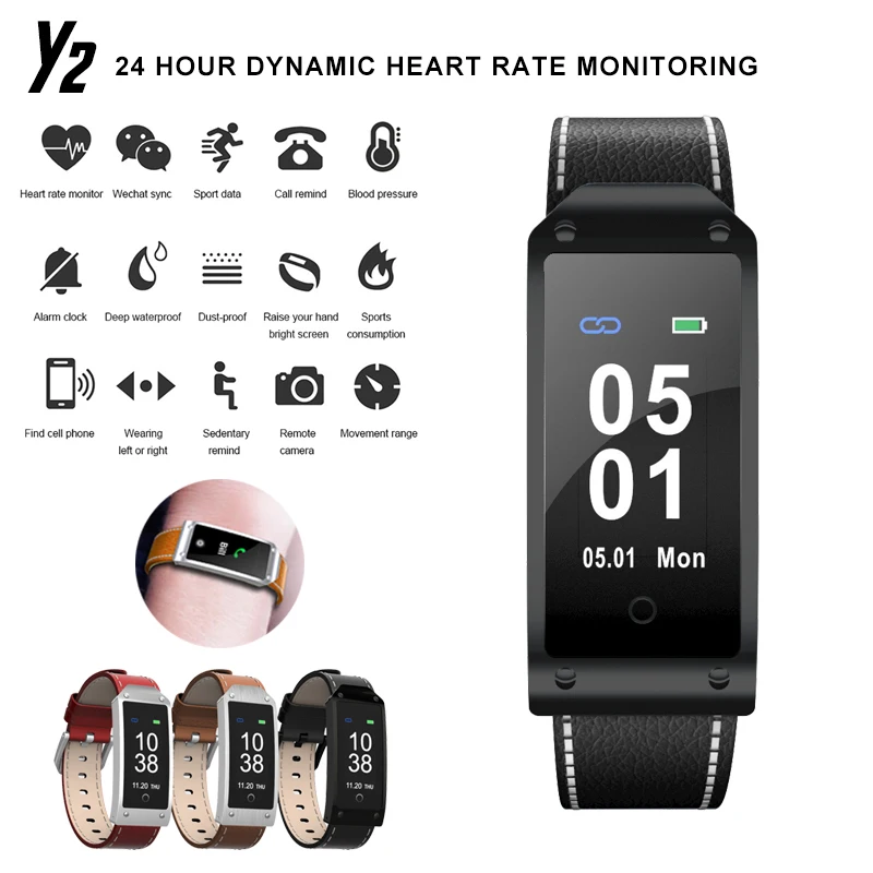 Фото Bluetooth Smart Watch Waterproof Y2 Smartwatch Android reloj inteligente Heart Rate Monitor Blood Pressure Test For iPhone PK S3 |