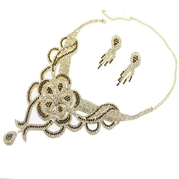 StoneFans Plant Plated African Jewelry Set Nigerian Wedding Flower Necklace And Earrings Jewellery Sets For Women Plant Crystal
StoneFans Plant Plated African Jewelry Set Nigerian Wedding Flower Necklace And Earrings Jewellery Sets For Women Plant Crystal