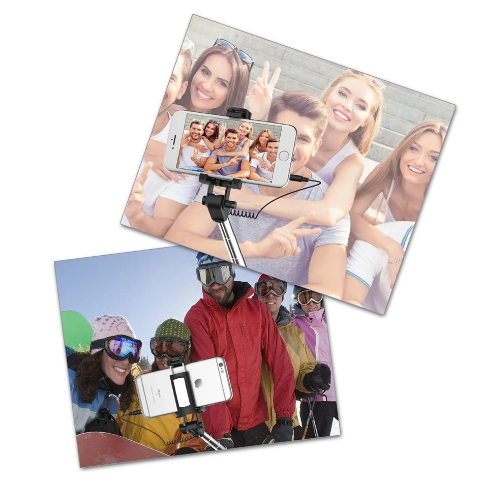 Selfie Stick For Android Mobile Phone Extendable Cable Control Self-portrait Monopod Mount Holder for Samsung Huawei P20 Xiaomi