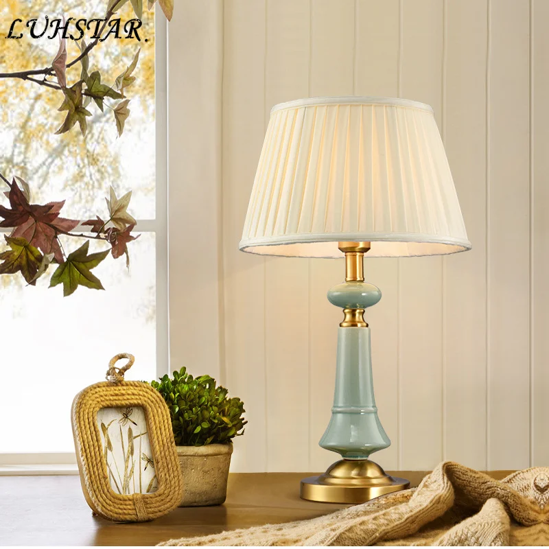 Ceramics Table Lamp Bedroom Bedside Lamp Living Room Led Desk Lamp Luxury Decorative Lighting Home Deco Fabric Art Bed Lamp
Ceramics Table Lamp Bedroom Bedside Lamp Living Room Led Desk Lamp Luxury Decorative Lighting Home Deco Fabric Art Bed Lamp
