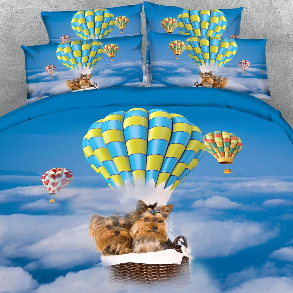 Goldeny 4 Parts Per Set Colorful Hot air Ballons and dogs in love 3d animal bed set
Goldeny 4 Parts Per Set Colorful Hot air Ballons and dogs in love 3d animal bed set